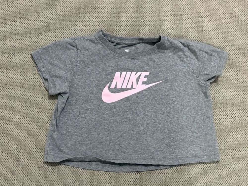 NIKE Teen Girl's Short Sleeve GRAY Swoosh Dress with Pockets Size: LARGE NWT
